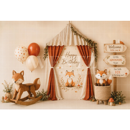 Fabric Photography Background Fox Cake Smash / Backdrop 8723