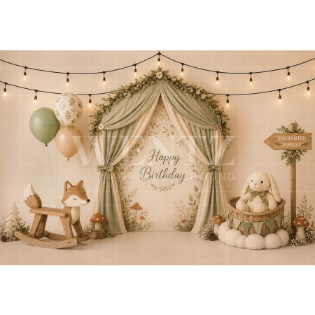 Fabric Photography Background Fox Cake Smash / Backdrop 8748