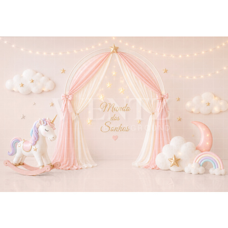 Fabric Photography Background Kingdom of Unicorns Cake Smash / Backdrop 8778