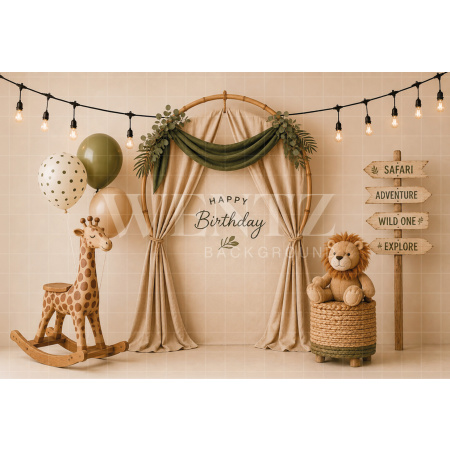 Fabric Photography Background Safari Cake Smash / Backdrop 8676