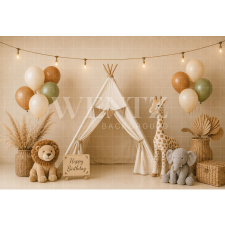 Fabric Photography Background Safari Cake Smash / Backdrop 8684