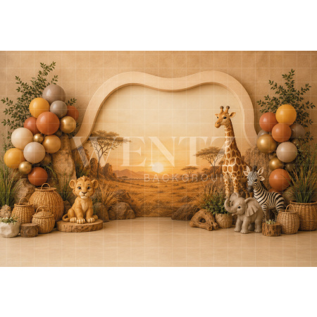Fabric Photography Background Safari Cake Smash / Backdrop 8721