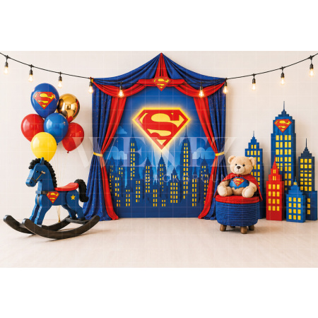 Fabric Photography Background Superhero Cake Smash / Backdrop 8733