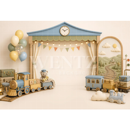 Fabric Photography Background Train Cake Smash / Backdrop 8792