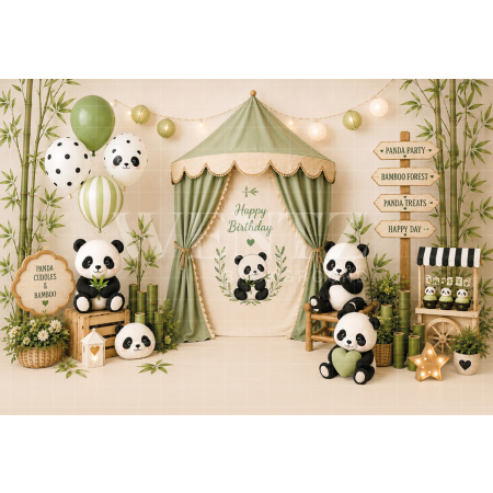 Fabric Photography Background Little Panda Bear Cake Smash / Backdrop 8810