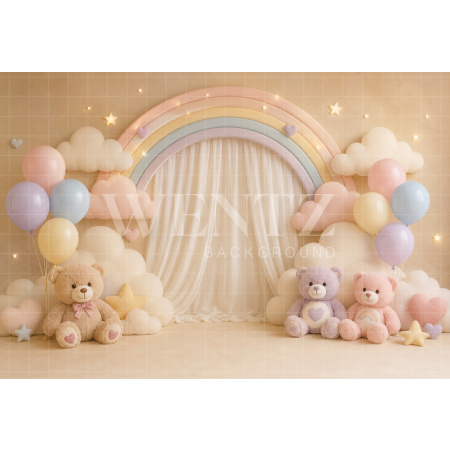 Fabric Photography Background Little Bears Cake Smash / Backdrop 8686