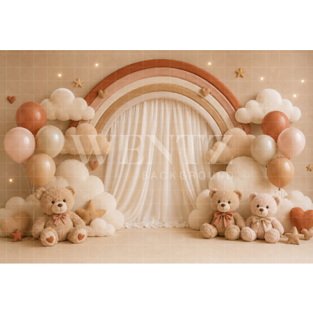 Fabric Photography Background Little Bears Cake Smash / Backdrop 8687