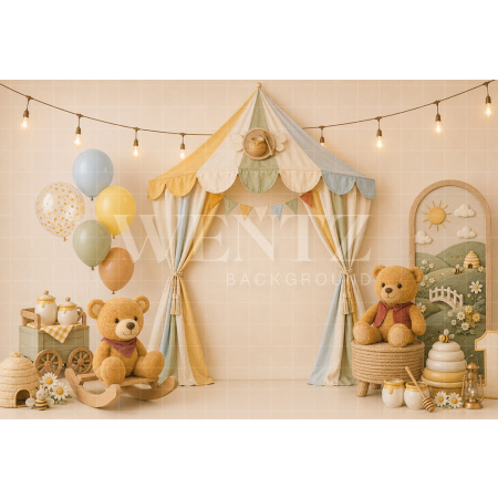 Fabric Photography Background Bears Cake Smash / Backdrop 8807