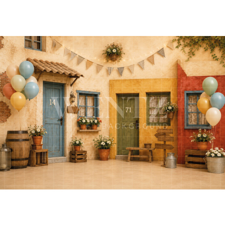 Fabric Photography Background Village Cake Smash / Backdrop 8704