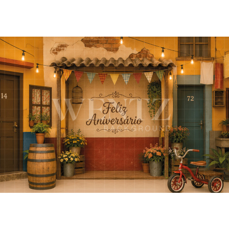 Fabric Photography Background Village Cake Smash / Backdrop 8827