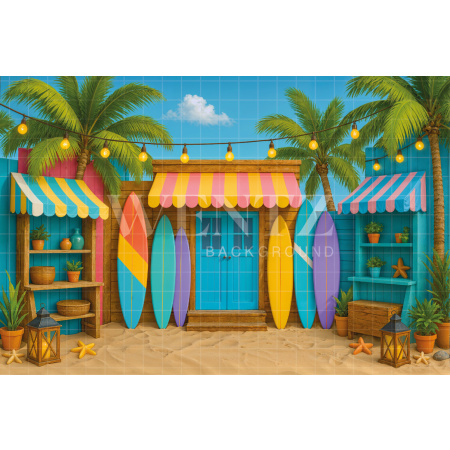 Fabric Photography Background Summer Surf / Backdrop 8029