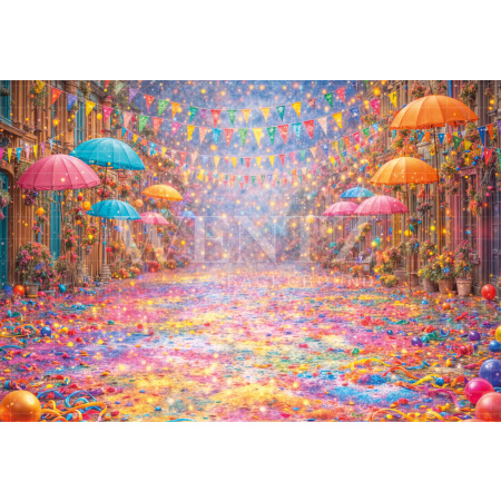 Fabric Photography Background Carnival Village / Backdrop 8102