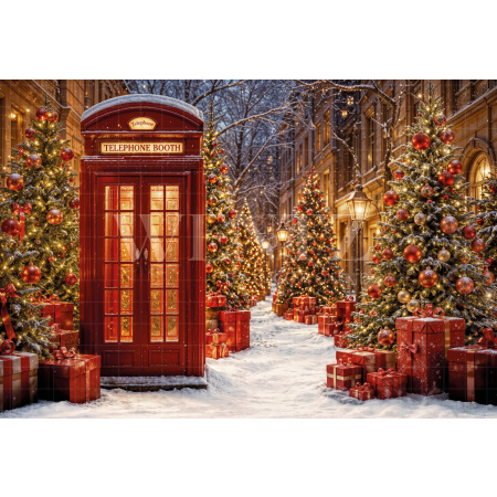 Fabric Photography Background Christmas Village / Backdrop 8502