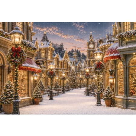 Fabric Photography Background Christmas Village / Backdrop 8570