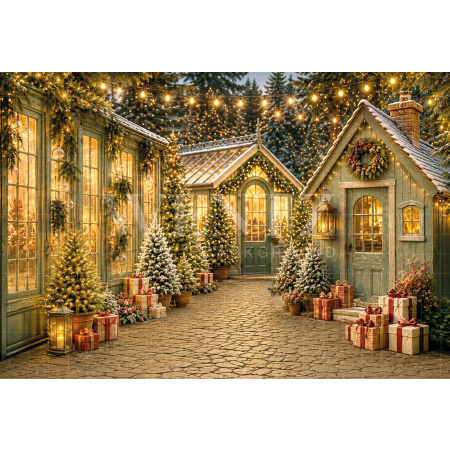 Fabric Photography Background Christmas Village / Backdrop 8844