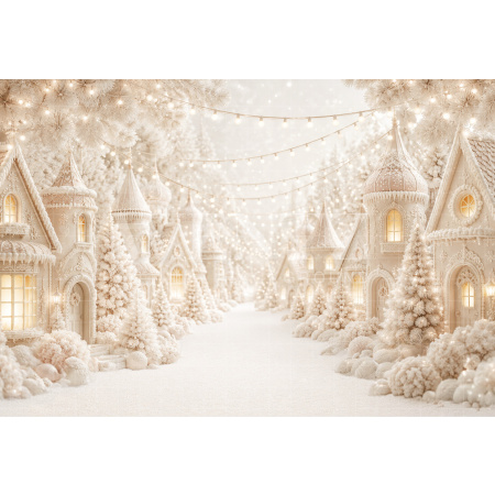 Fabric Photography Background Christmas Village / Backdrop 8864