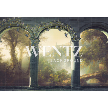 Fabric Photography Background Arches With Flowers / Backdrop 2298