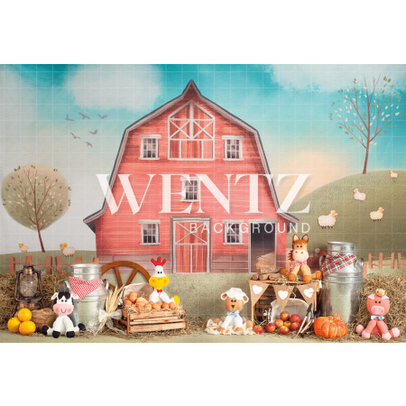 Fabric Photography Background Little Farm / Backdrop 2248