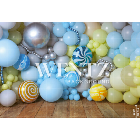 Fabric Photography Background Cake Smash Blue and Yellow / Backdrop 2368
