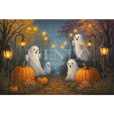 Fabric Photography Background Halloween Ghosts / Backdrop 7614