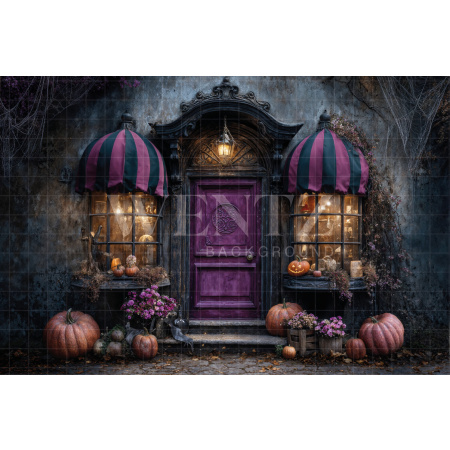 Fabric Photography Background Halloween Facade / Backdrop 7616 
