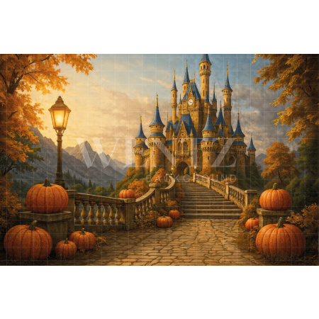 Fabric Photography Background Halloween Castle / Backdrop 7644