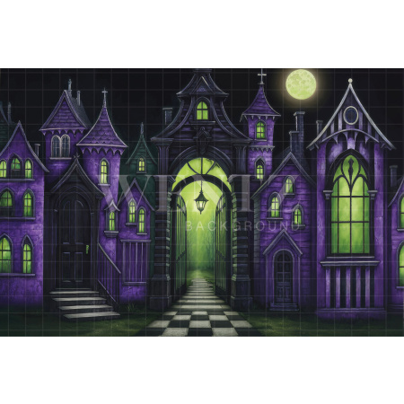 Fabric Photography Background Halloween Castle / Backdrop 7647