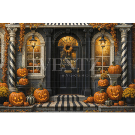 Fabric Photography Background Halloween Facade / Backdrop 7651