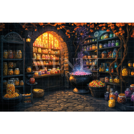 Fabric Photography Background Witch's Room Halloween / Backdrop 7653