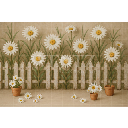 Fabric Photography Background Daisies / Backdrop 7591