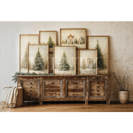 Fabric Photography Background Christmas / Backdrop 7431