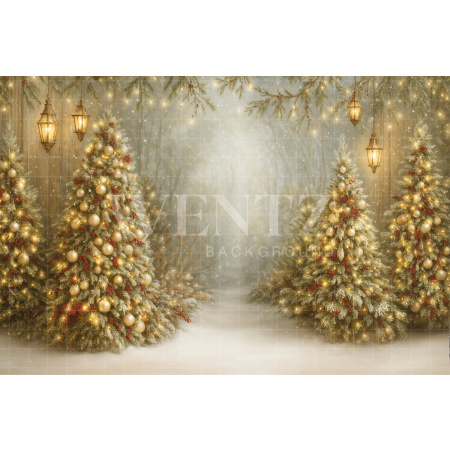 Fabric Photography Background Christmas Pine Trees / Backdrop 7416