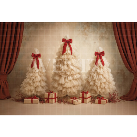 Fabric Photography Background Christmas Pine Trees / Backdrop 7444