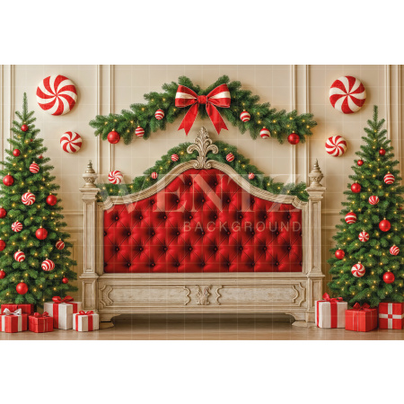 Fabric Photography Background Christmas Headboard / Backdrop 7489