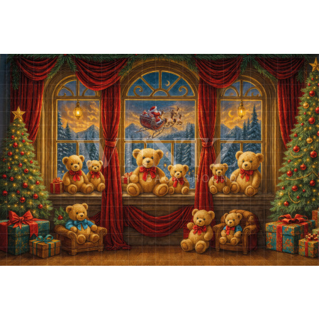 Fabric Photography Background Christmas Toys / Backdrop 7547