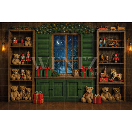 Fabric Photography Background Christmas Toys / Backdrop 7555