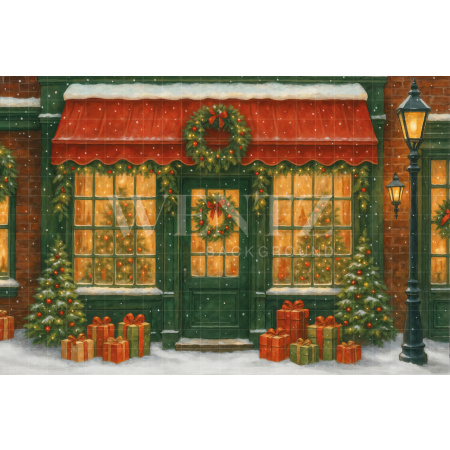 Fabric Photography Background Christmas Facade / Backdrop 7559