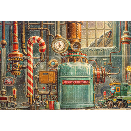 Fabric Photography Background Christmas Factory / Backdrop 6274