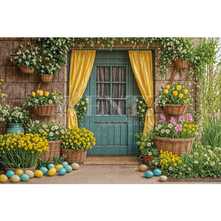 Fabric Photography Background Easter Facade / Backdrop 7947
