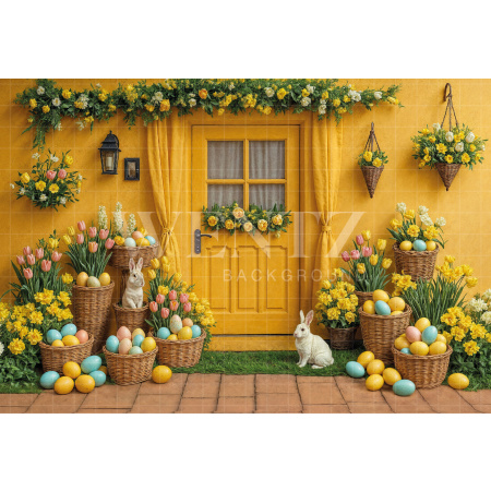 Fabric Photography Background Easter Facade / Backdrop 7968