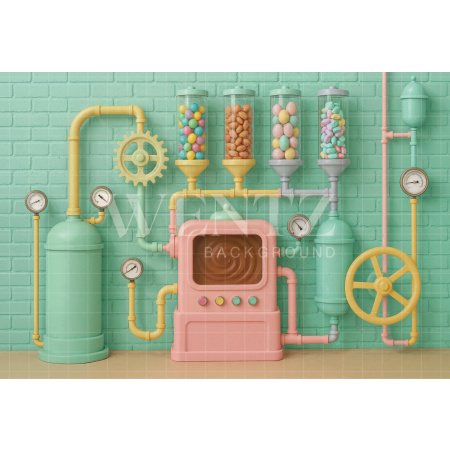 Fabric Photography Background Easter Chocolate Factory / Backdrop 7995