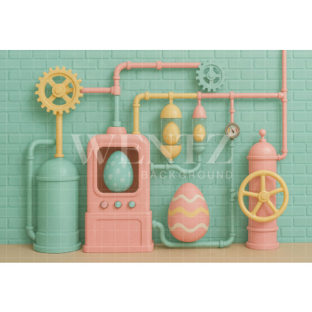 Fabric Photography Background Easter Chocolate Factory / Backdrop 7996