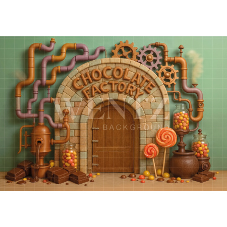 Fabric Photography Background Easter Chocolate Factory / Backdrop 7997