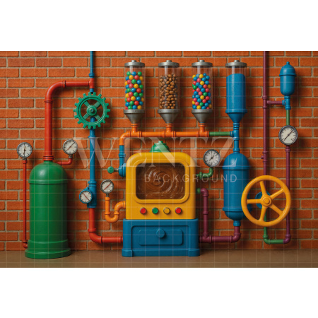 Fabric Photography Background Easter Chocolate Factory / Backdrop 7994