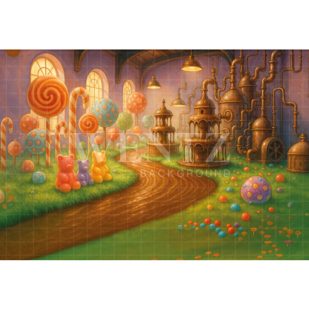 Fabric Photography Background Easter Chocolate Factory / Backdrop 8000
