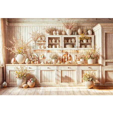 Fabric Photography Background Easter Kitchen / Backdrop 6678