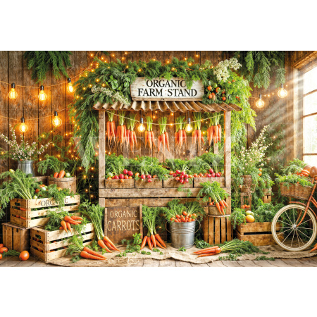 Fabric Photography Background Easter Carrot Stand / Backdrop 6684