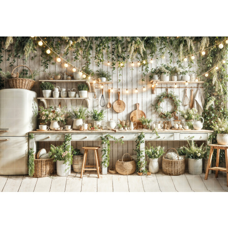 Fabric Photography Background Easter Kitchen / Backdrop 6712