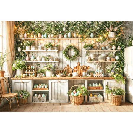 Fabric Photography Background Easter Kitchen / Backdrop 6713