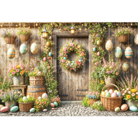Fabric Photography Background Easter Facade / Backdrop 6717